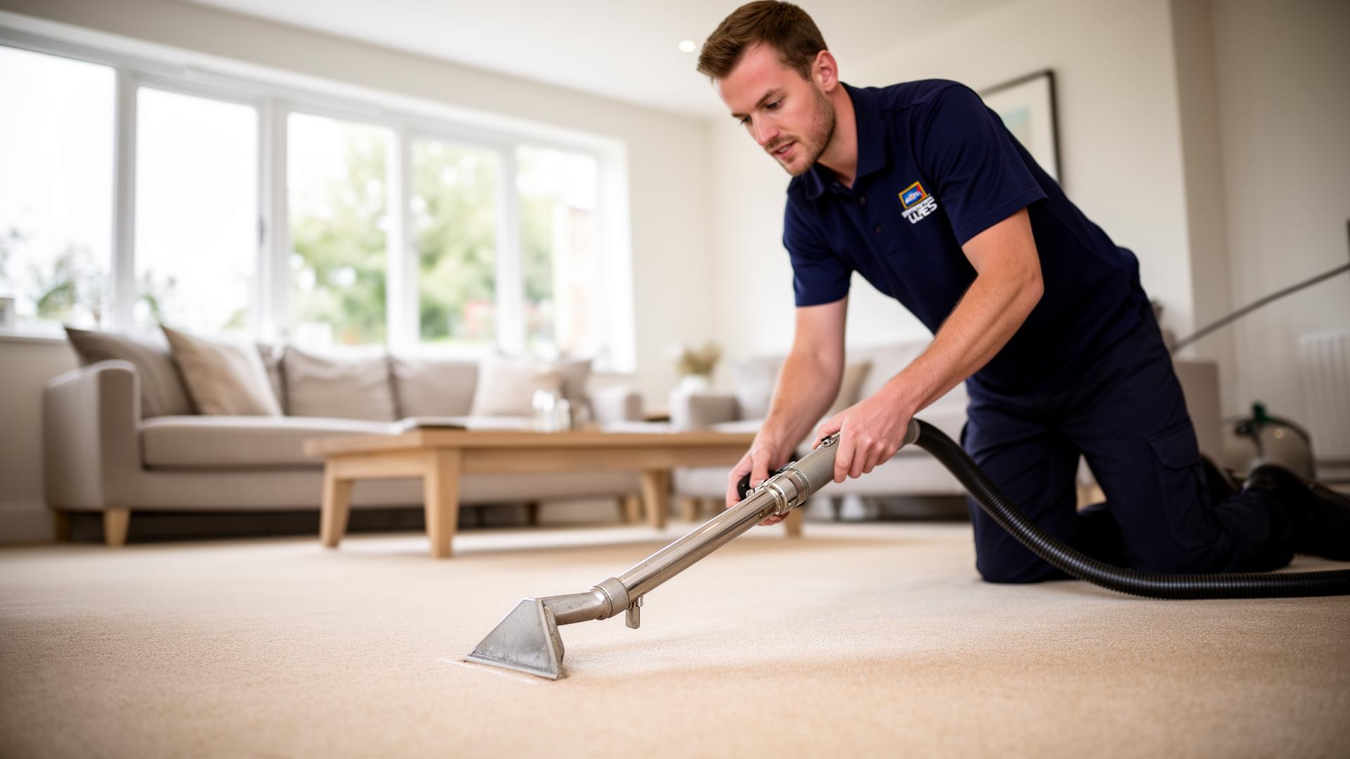 Freshly cleaned carpet in a West Sussex living room